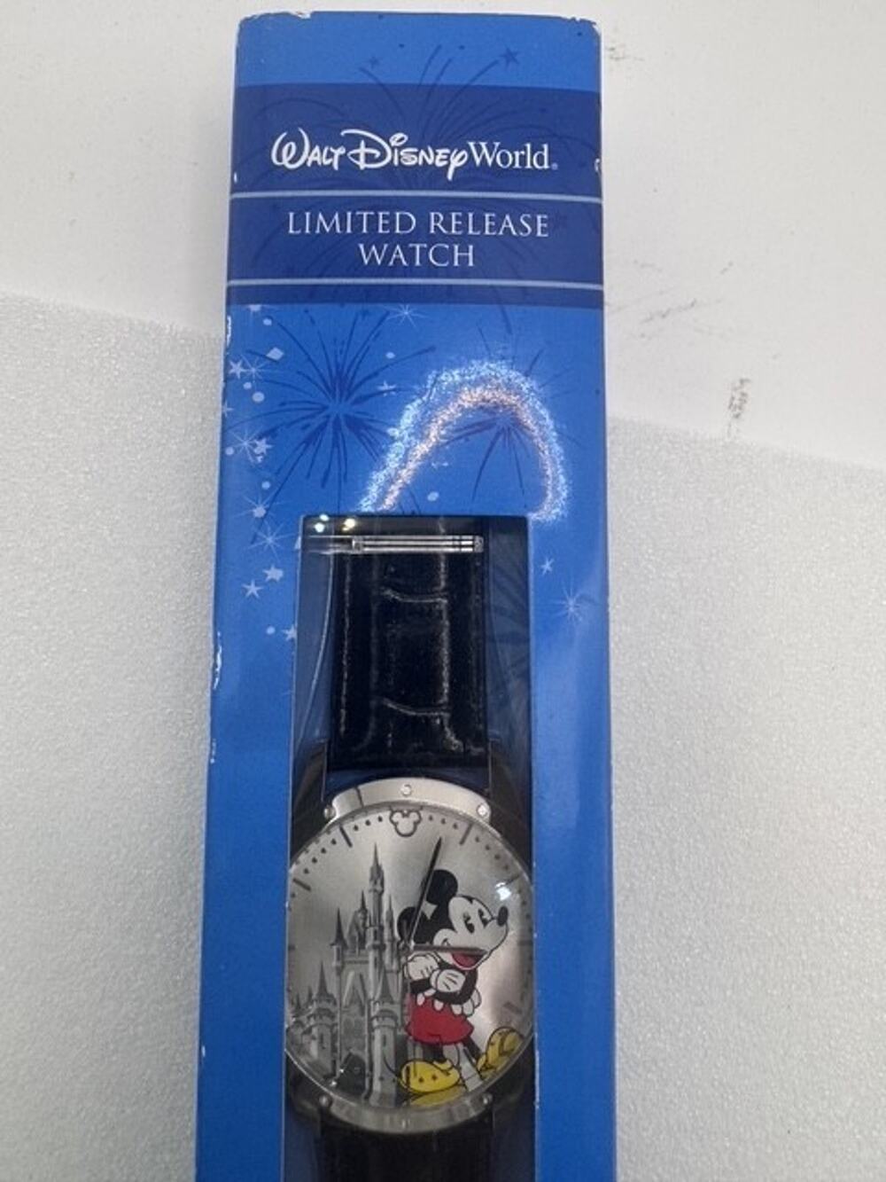 Disney Walt Disney World Limited Release Mickey Mouse Castle Watch Black Leather